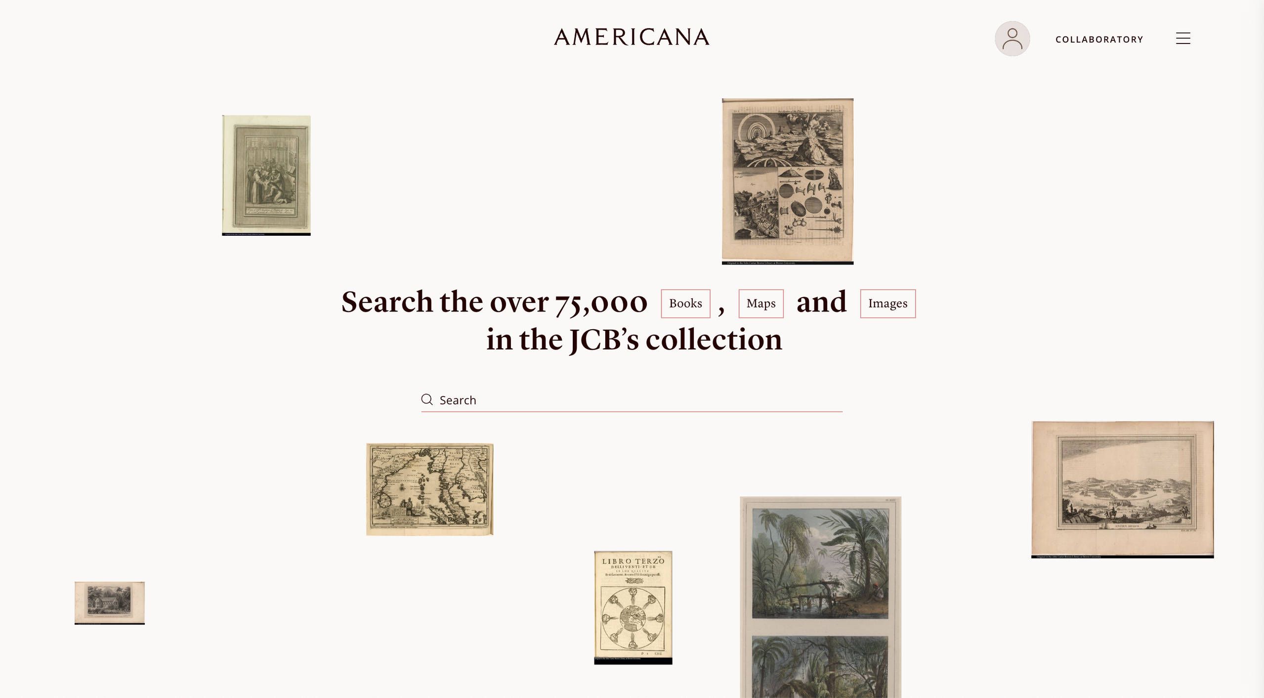 Americana digital collection homepage image